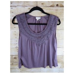 Meadow Rue Bibbed Verona Top Tank Mauve XXS